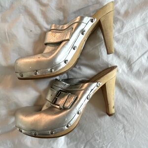 Silver Mule Clogs